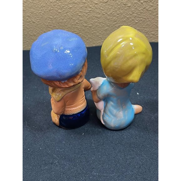 Vintage Napcoware Figurine Boy And Girl Sitting With Dogs - Picture 4 of 8